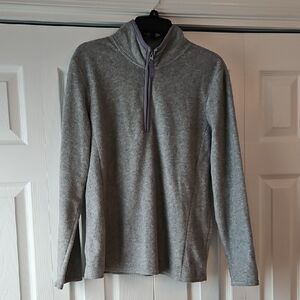Old Navy Women's Heather Gray Quarter Zip Fleece Sweatshirt